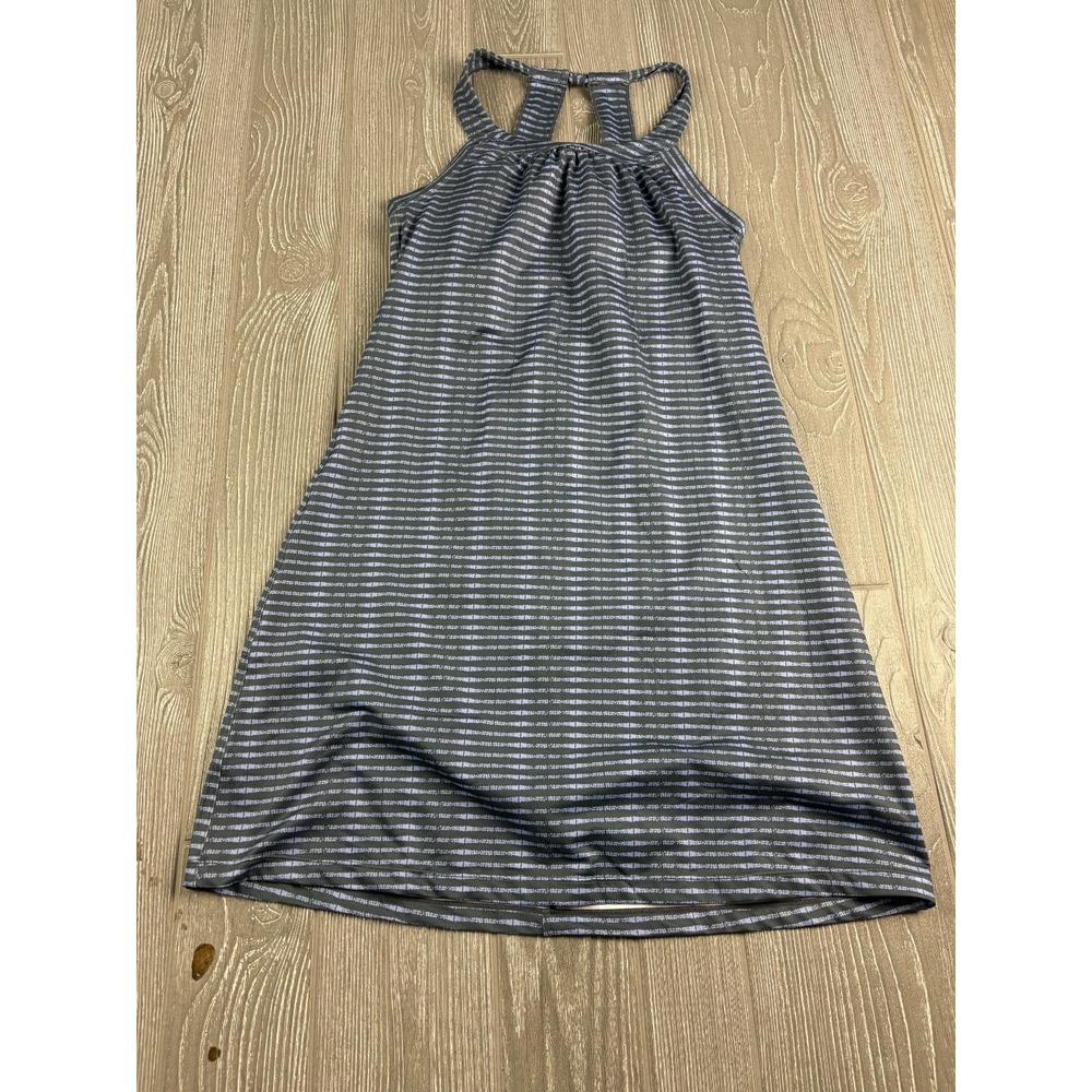 Prana Womens Athletic Built In Bra Dress Gray Purple Stripes Size XS